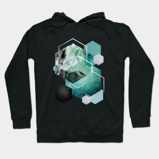 Teal Hexagonal Geometric Hoodie